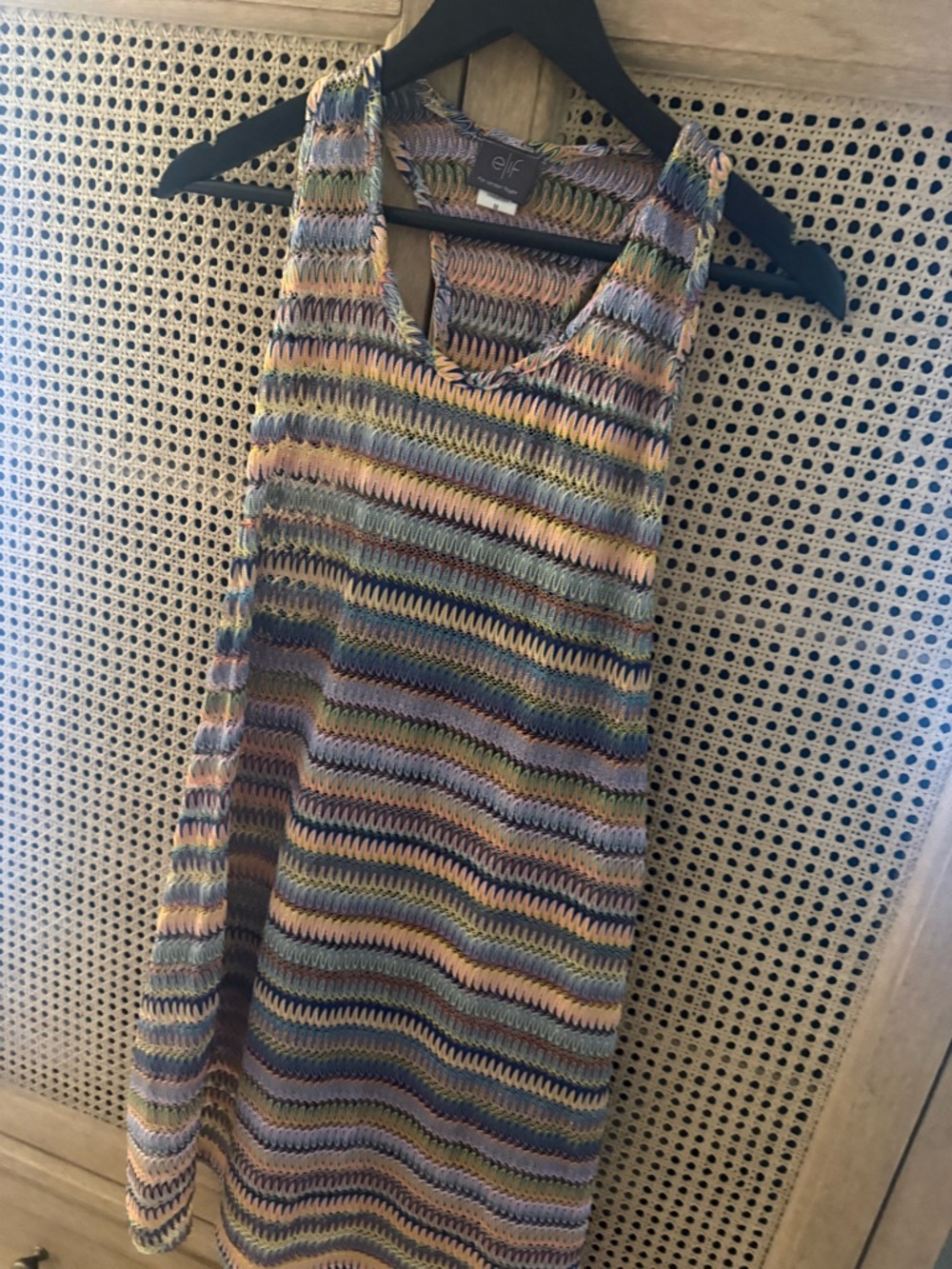 elf Multicolor Knit Tank Dress - Pastel Stripe